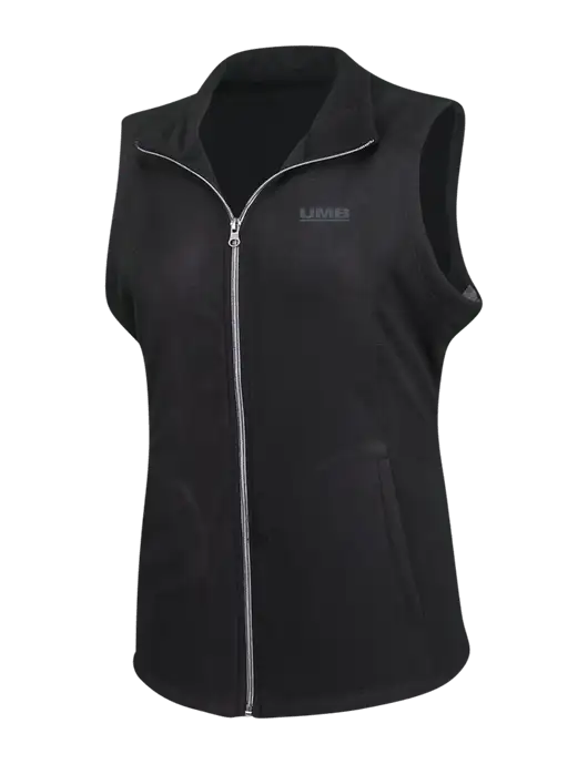 Black Womens Microfleece Vest w/UMB Logo