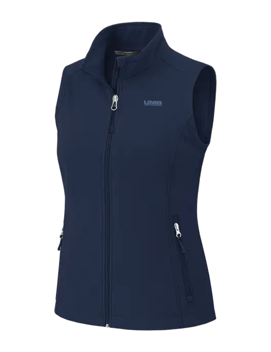 Navy Womens Core Soft Shell Vest w/UMB Logo