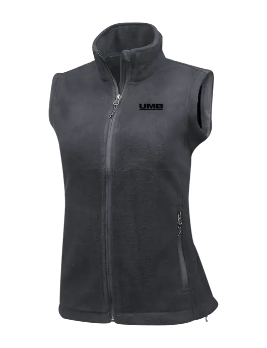 Medium Grey Womens Fleece Vest w/UMB Logo