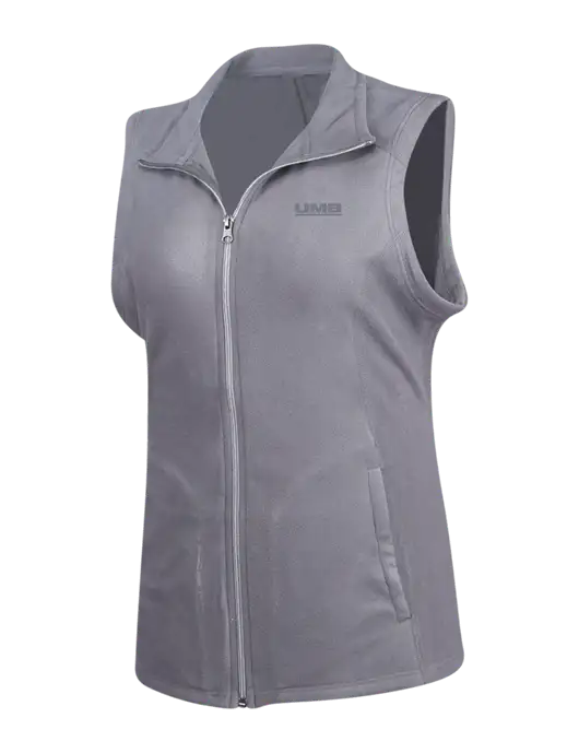 Medium Grey Womens Microfleece Vest w/UMB Logo