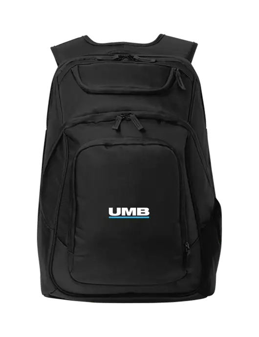 Executive Black Laptop Backpack w/UMB Logo