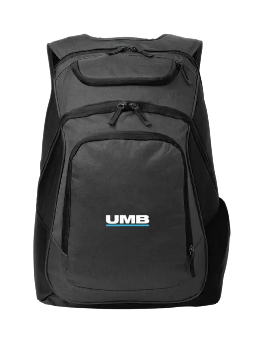 Executive Graphite Heather/Black Laptop Backpack w/UMB Logo
