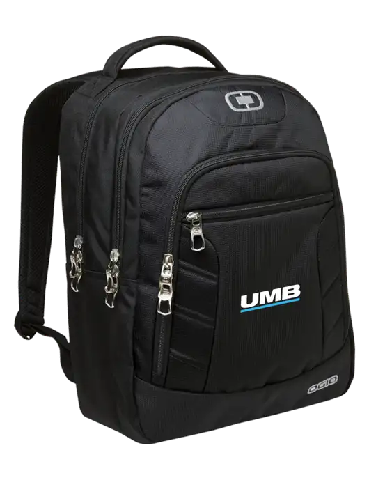 OGIO Black/Silver Colton Laptop Backpack
 w/UMB Logo