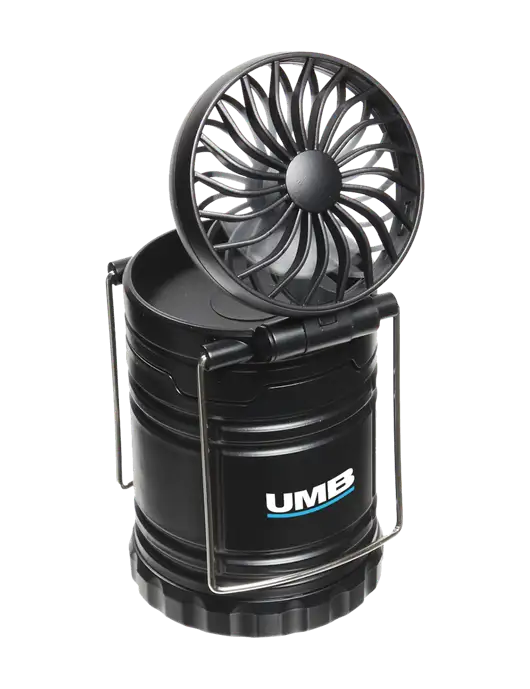 Black Retro Lantern with Fan w/UMB Logo
