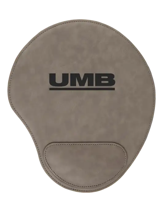 Gray Leatherette Mouse Pad w/UMB Logo